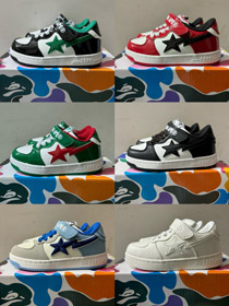 A BATHING BAPE contrasting color versatile trend low-top children's casual shoes-4087